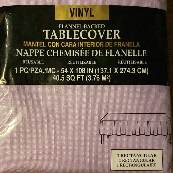 10/$15  Sealed Lavender Flannel backedTable-cover,Table Skirt & TCoverNWT - Picture 8 of 14